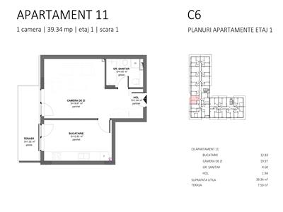 Apartament 2 camere 40mp, balcon 7.5mp,Floresti, zona Lidl!