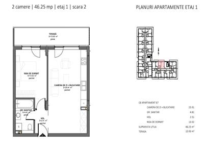 Apartament 2 camere FINISAT, terasa si garaj! Zona Eroilor!