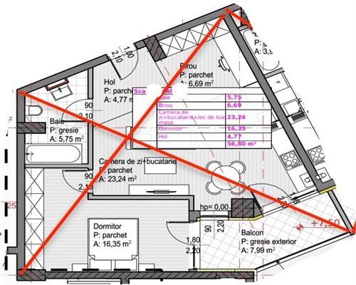 Apartament SEMIFINISAT 2 camere 56.8mp, balcon 7.99mp,Sopor,Baza Sportiva